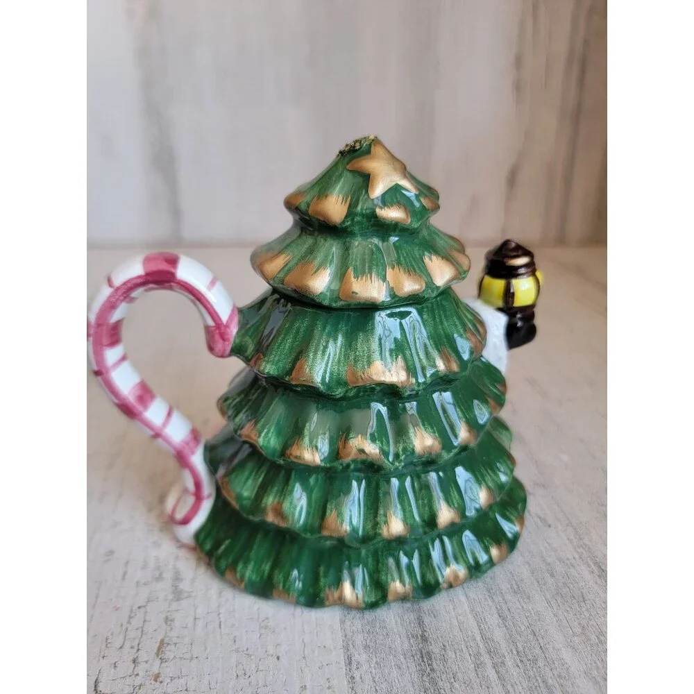 Vintage Santa Tree mini teapot xmas home decor‎ figure kitchen
